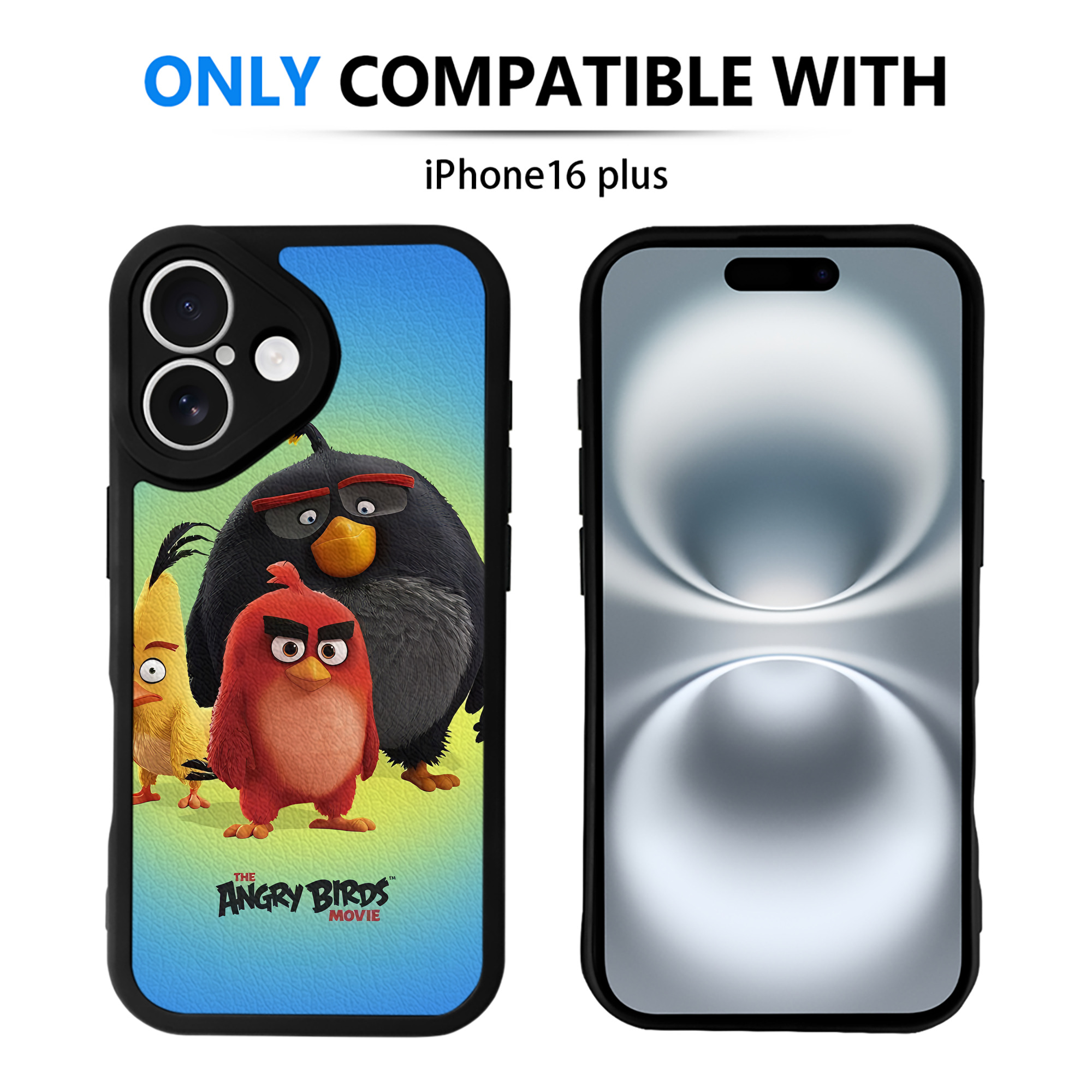 （画像用） Angry Birds アングリーバード 【iPhone 16シリーズ対応】シリコンスマホケース（レザー調） 材質：シリコン